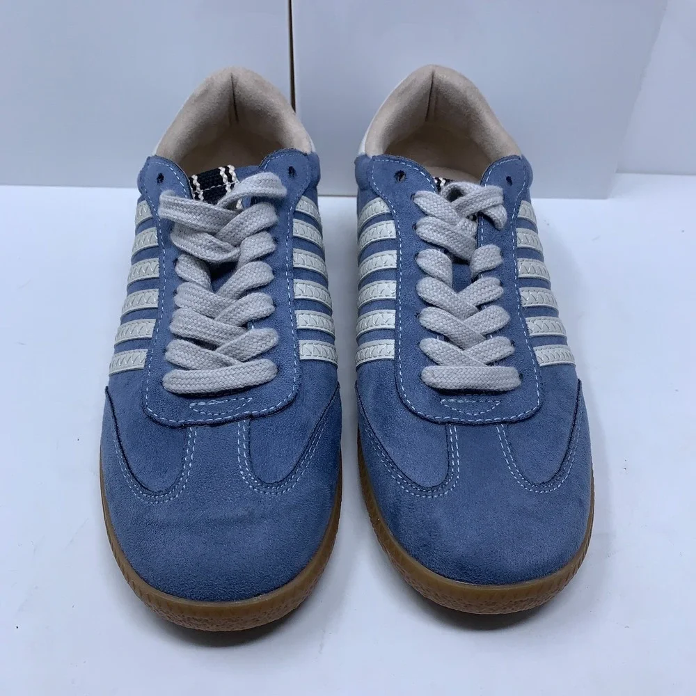 ShuShop Womens US Shoe Size 6 Blue Faux Suede Steffie Lace Up Sneakers New